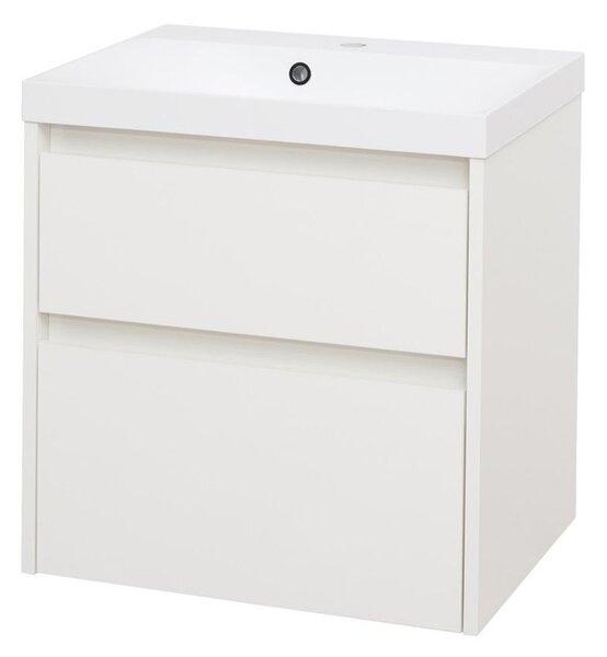 Mereo Opto öntött márvány fürdőszobai szekrény 61cm fehér MER-CN910M