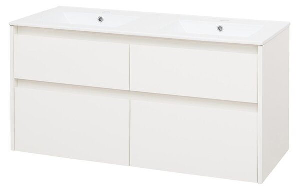Mereo Mereo, Opto, fürdőszoba szekrény kerámia mosdóval 121 cm, fehér, MER-CN913