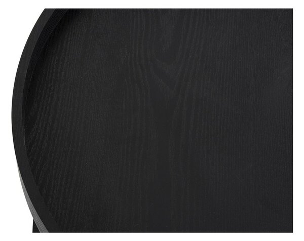 Fekete kerek dohányzóasztal tölgyfa dekorral ø 64 cm Hagen – Bonami Essentials