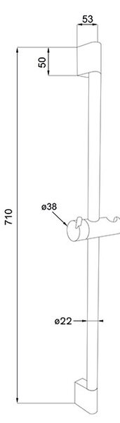 Mereo Mereo, Tolós zuhanytartó 71 cm, MER-CB910E