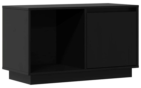 Fekete tömör fenyőfa TV-szekrény 74x35x44 cm