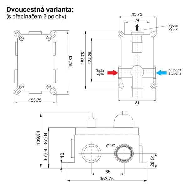 Mereo Mereo, Kád szett termosztátos rejtett nyomógombos csapteleppel - 2 utas - ovális burkolat, MER-CB60106TB1