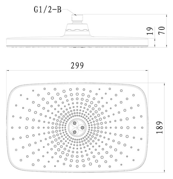 Mereo Mereo, Lemez zuhanylap 300 x 190 mm csatlakozással, műanyag, MER-CB585B