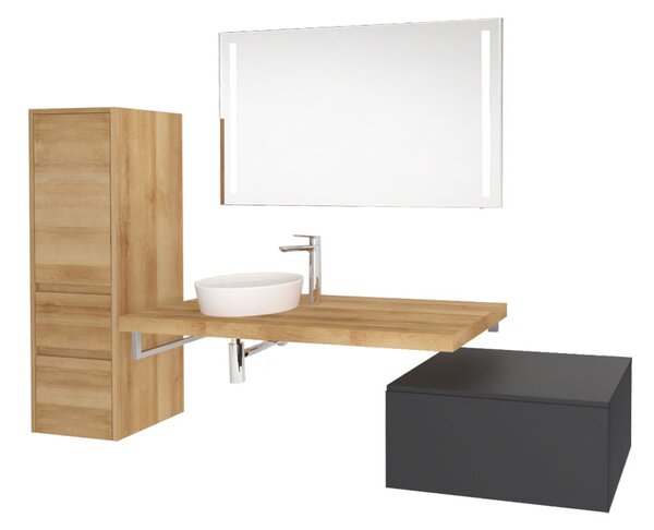 Mereo Mereo, Munkalapos mosdó túlfolyó nélkül, 355x120 mm, kerek, kerámia, MER-UC363612C
