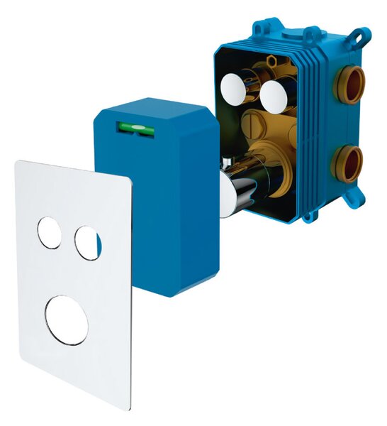 Mereo Mereo, termosztatikus rejtett gombos csaptelep - 3 utas - ovális burkolat, MER-CB60157TB