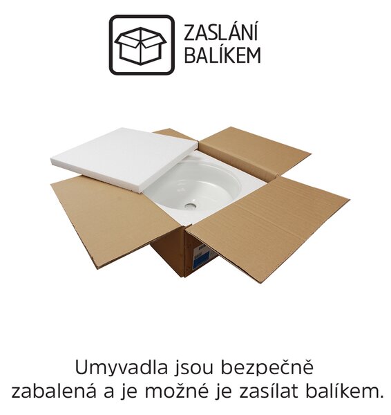 Mereo Mereo, asztalra és falra akasztható mosdó túlfolyóval, 420x425x130 mm, kerámia, MER-UC424212