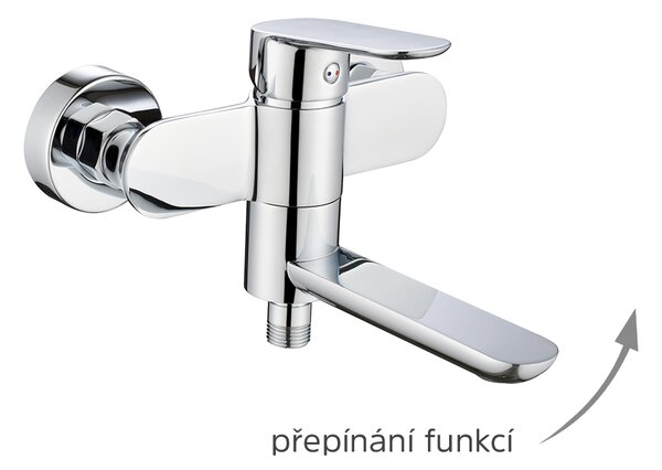 Mereo Mereo, Fürdőkád fali csaptelep összecsukható karral, Viana, tartozékok nélkül, 150 mm, króm, MER-CBE90203