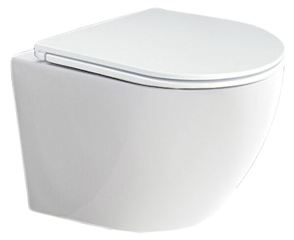 Mereo Mereo, WC függesztett kapucnis, RIMLESS, 490x370x360, kerámia, incl. ülések CSS113S, MER-VSD82S