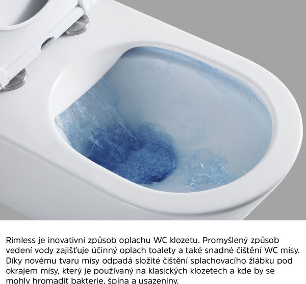 Mereo Mereo, fali WC, RIMLESS, 530x355x360, kerámia, incl. ülések, MER-VSD81S2