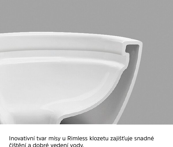 Mereo Mereo, fali WC, RIMLESS, 530x355x360, kerámia, incl. ülések, MER-VSD81S2