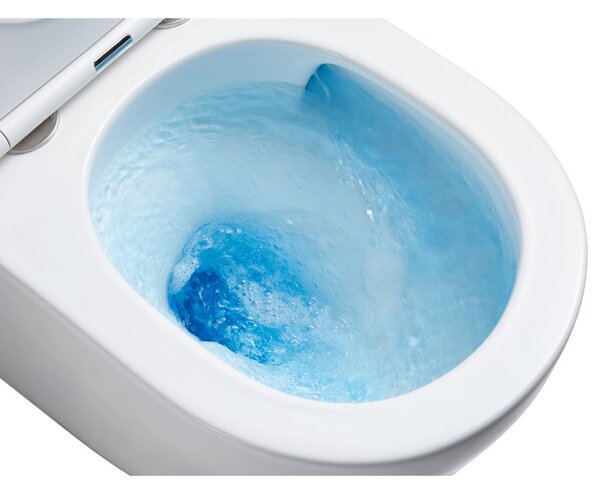Mereo Mereo, falra akasztható kapucnis WC, csendes öblítés, RIMLESS, 495x360x370, kerámia, incl. ülések CSS115SN, fehér fényes, MER-VSD82T2