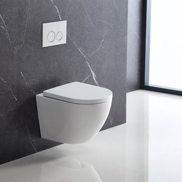 Mereo Mereo, falra akasztható kapucnis WC, csendes öblítés, RIMLESS, 495x360x370, kerámia, incl. ülések CSS115SN, fehér fényes, MER-VSD82T2