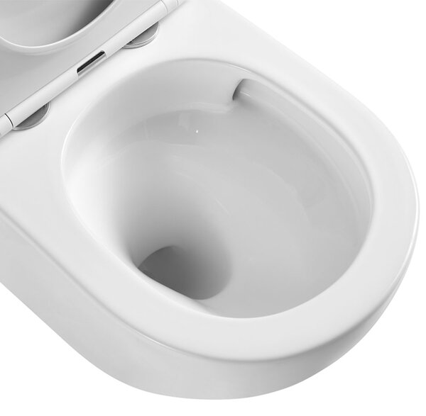 Mereo Mereo, falra akasztható kapucnis WC, csendes öblítés, RIMLESS, 495x360x370, kerámia, incl. ülések CSS115SN, fehér fényes, MER-VSD82T2