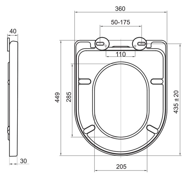 Mereo Mereo, WC kombi vario hulladék, kapucnis, Smart Flush RIMLE, 605x380x825mm, kerámia, incl. tartályok és ülések, MER-VSD91T2