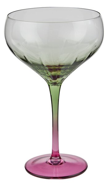 DIVINE koktél pohár 380ml, zöld/pink