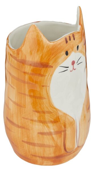 PABLO kerámia macska váza 20 cm , barna
