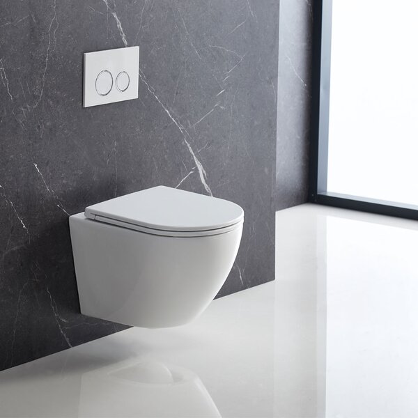 Mereo Mereo, kapucnis falra szerelhető WC, Smart Flush RIMLESS, kerámia, incl. ülések, MER-VSD85T1