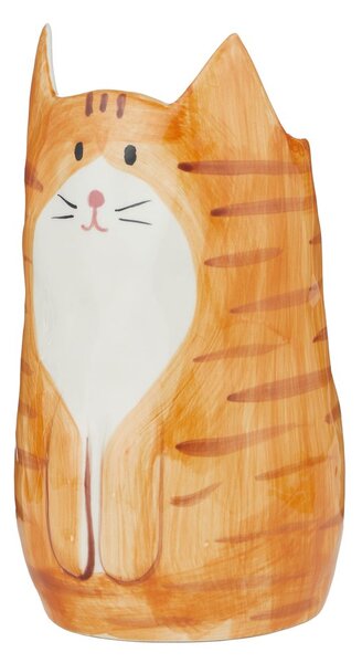 PABLO kerámia macska váza 20 cm , barna