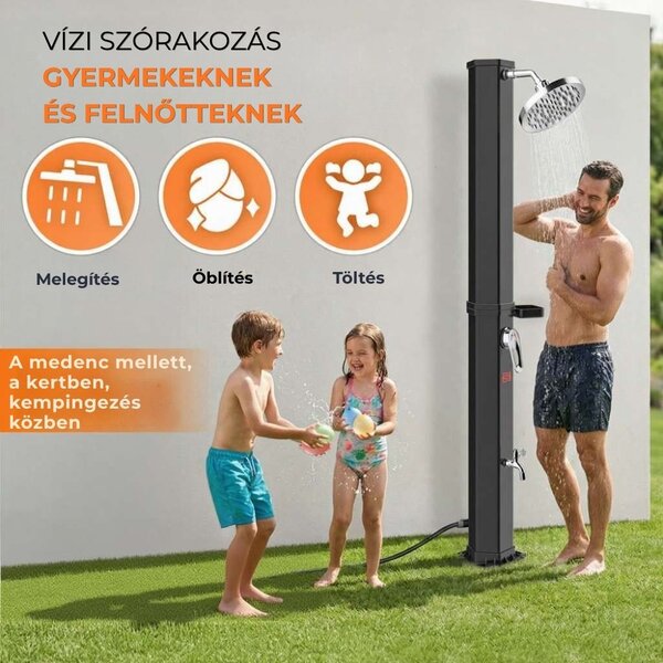 HAVANA szolár zuhany fedéllel, 35 l, fekete Casaria