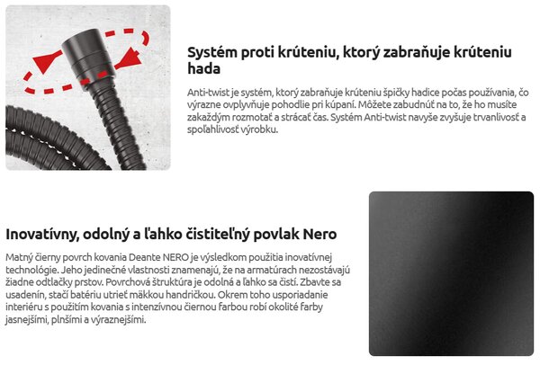 Deante Alpinia, szabadon álló kádcsaptelep zuhanykészlettel, fekete matt, BGA_N17M