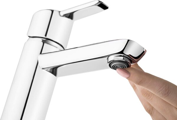 Deante Arnika, mosdócsap ECO levegőztetővel 4,5 l / perc + fém dugó Click-Clack, króm, BQAE021M