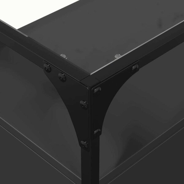 VidaXL Fekete Fa Tálalószekrény - Üveglap - 98x35x81 cm