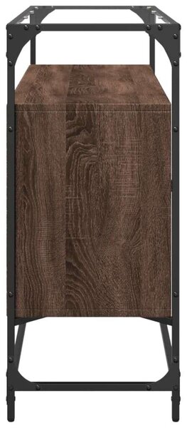 VidaXL Tálalószekrény - Barna Tölgy - Üveglap - 98x35x81 cm
