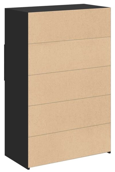 VidaXL fekete szerelt fa magasszekrény 80 x 42,5 x 124 cm