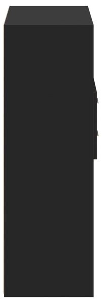 VidaXL fekete szerelt fa magasszekrény 80 x 42,5 x 124 cm