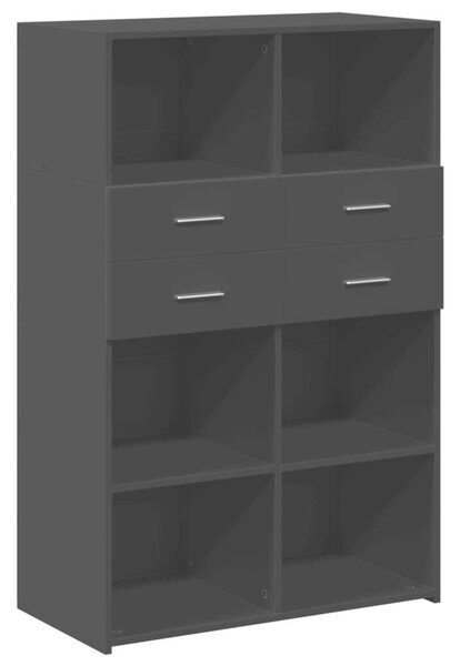 VidaXL fekete szerelt fa magasszekrény 80 x 42,5 x 124 cm