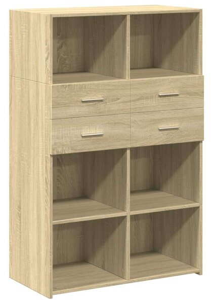 VidaXL sonoma-tölgy színű szerelt fa magasszekrény 80 x 42,5 x 124 cm