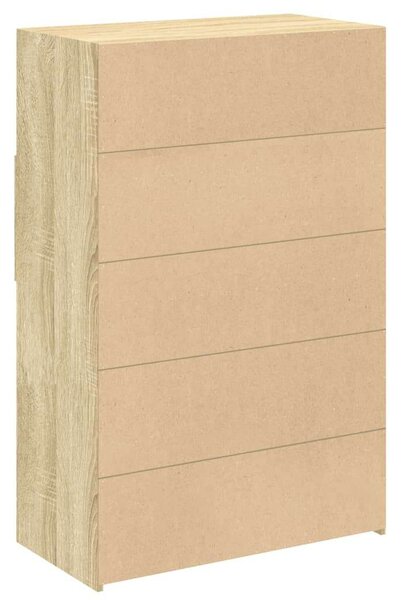 VidaXL sonoma-tölgy színű szerelt fa magasszekrény 80 x 42,5 x 124 cm
