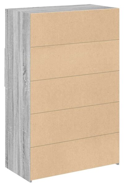 VidaXL szürke sonoma színű szerelt fa magasszekrény 80 x 42,5 x 124 cm