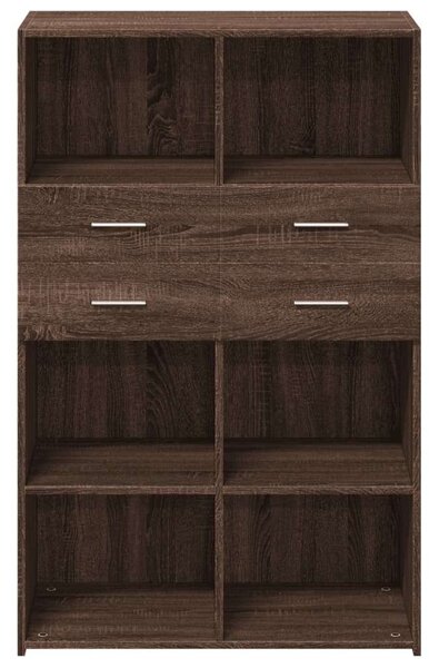 VidaXL barna tölgy színű szerelt fa magasszekrény 80 x 42,5 x 124 cm