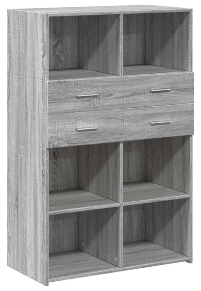 VidaXL szürke sonoma színű szerelt fa magasszekrény 80 x 42,5 x 124 cm