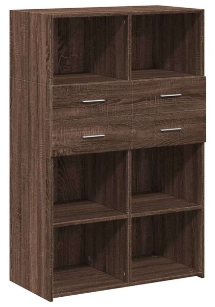 VidaXL barna tölgy színű szerelt fa magasszekrény 80 x 42,5 x 124 cm