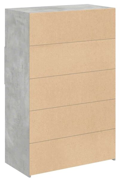 VidaXL betonszürke szerelt fa magasszekrény 80 x 42,5 x 124 cm
