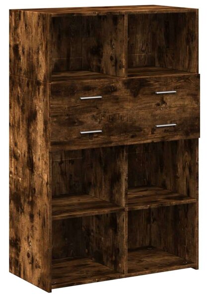 VidaXL füstös tölgy színű szerelt fa magasszekrény 80 x 42,5 x 124 cm