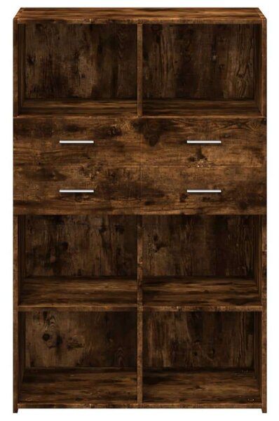 VidaXL füstös tölgy színű szerelt fa magasszekrény 80 x 42,5 x 124 cm