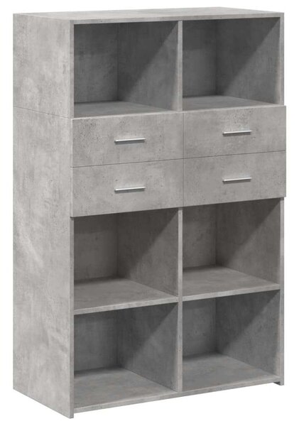 VidaXL betonszürke szerelt fa magasszekrény 80 x 42,5 x 124 cm