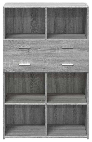 VidaXL szürke sonoma színű szerelt fa magasszekrény 80 x 42,5 x 124 cm