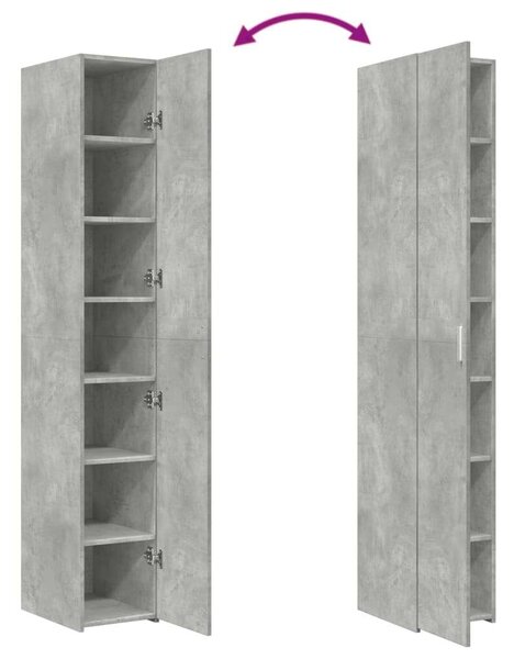 VidaXL betonszürke szerelt fa magasszekrény 30 x 42,5 x 185 cm