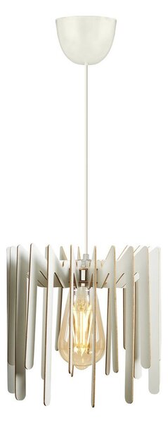 Mennyezeti lámpa, MDF fa, állítható kábellel, fehér, 23cm - GROTTES