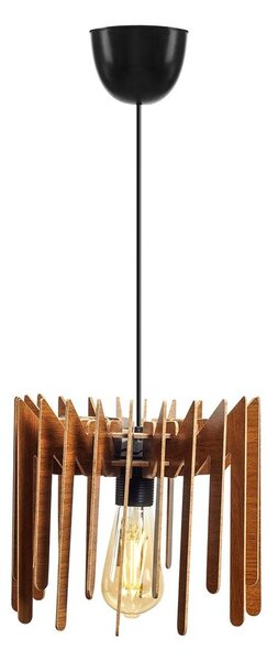 Mennyezeti lámpa, MDF fa, állítható kábellel, dióbarna, 23cm - GROTTES