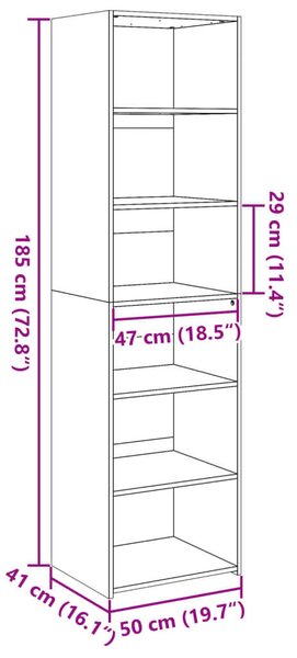 VidaXL sonoma tölgy színű szerelt fa magasszekrény 50 x 41 x 185