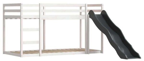 VidaXL rózsaszín emeletes ágy csúszdával és függönnyel 90 x 200 cm