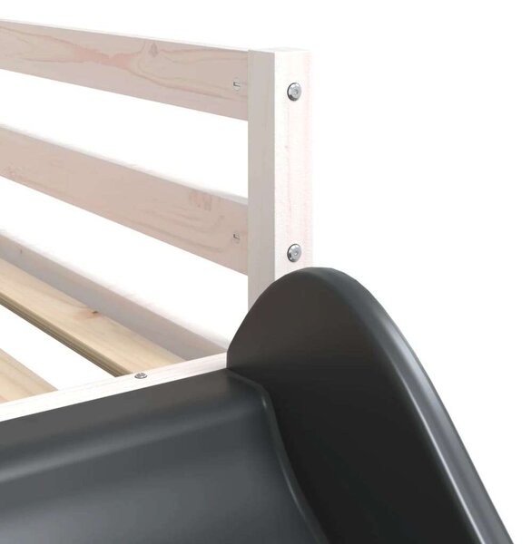VidaXL fehér tömör fenyő emeletes ágy csúszdával és létrával 90x200 cm