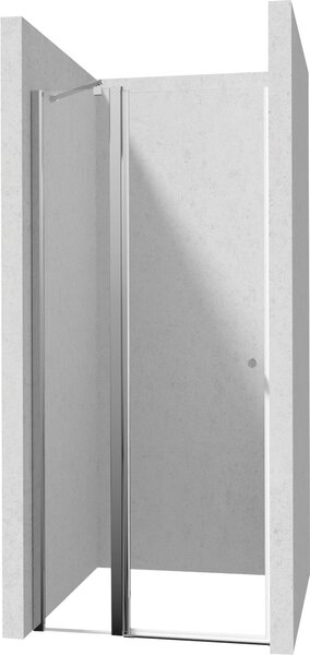 Deante Kerria Plus, 1-szárnyú zuhanyajtó 80x200 cm, 6mm átlátszó üveg, króm profil, DEA-KTSU042P