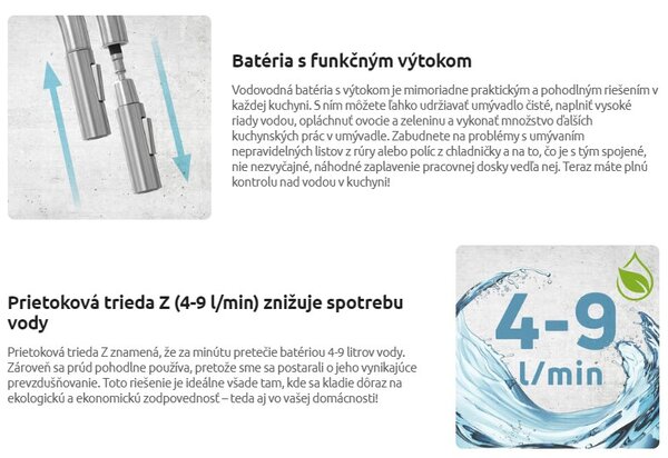 Deante Lima, U-alakú mosogató csaptelep kihúzható spray-vel, fekete, BBM_N72M