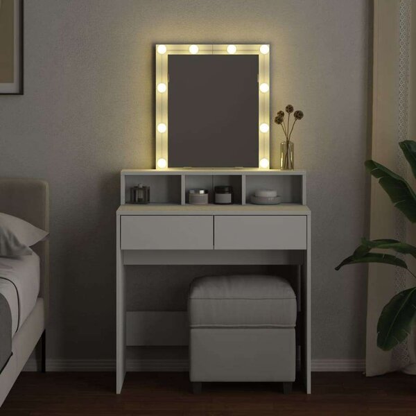 VidaXL Sminkasztal LED-del - Fehér - 80x41x144,5cm